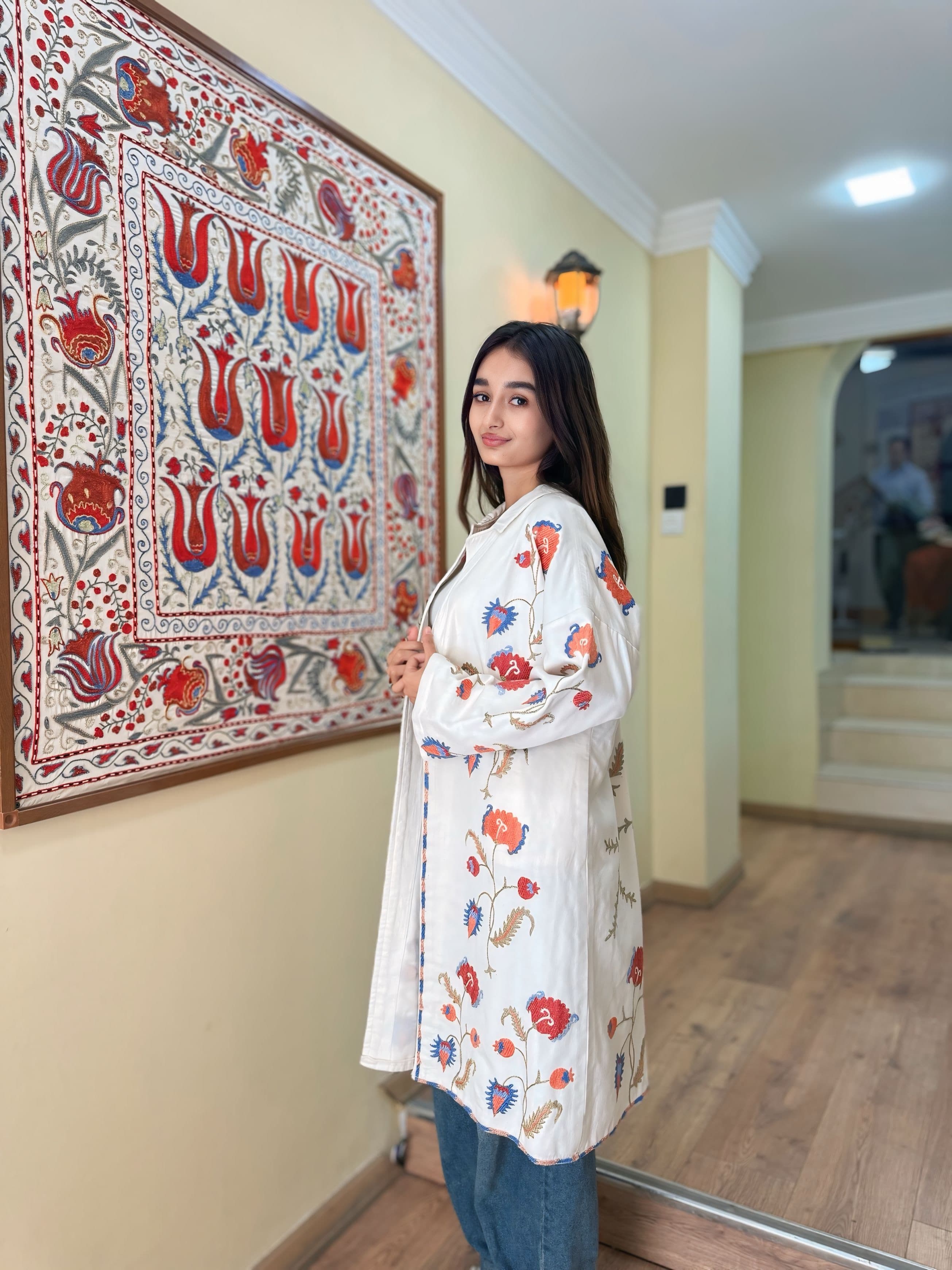 Ivory Floral Chapan