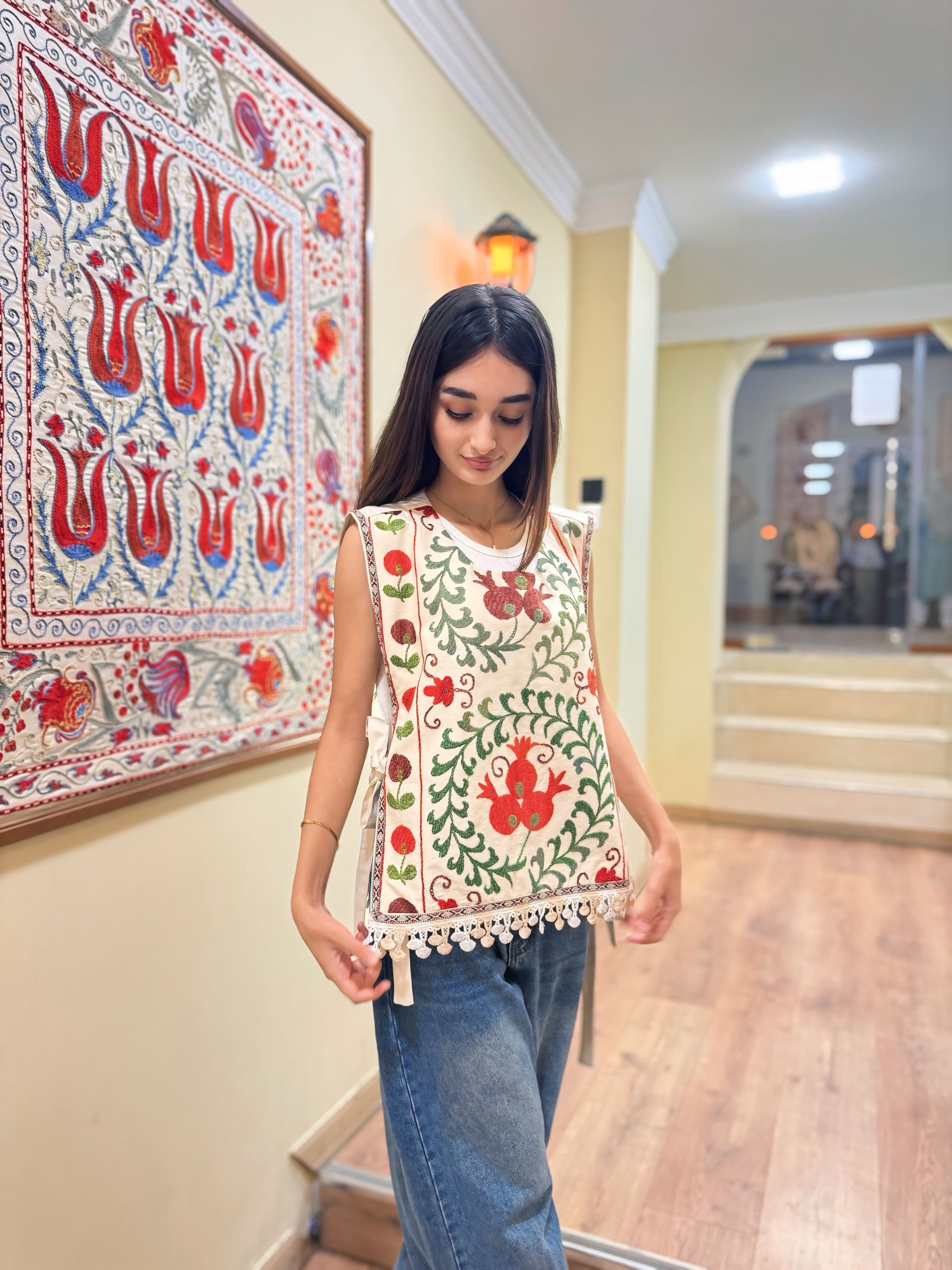 Cream Tassel Vest